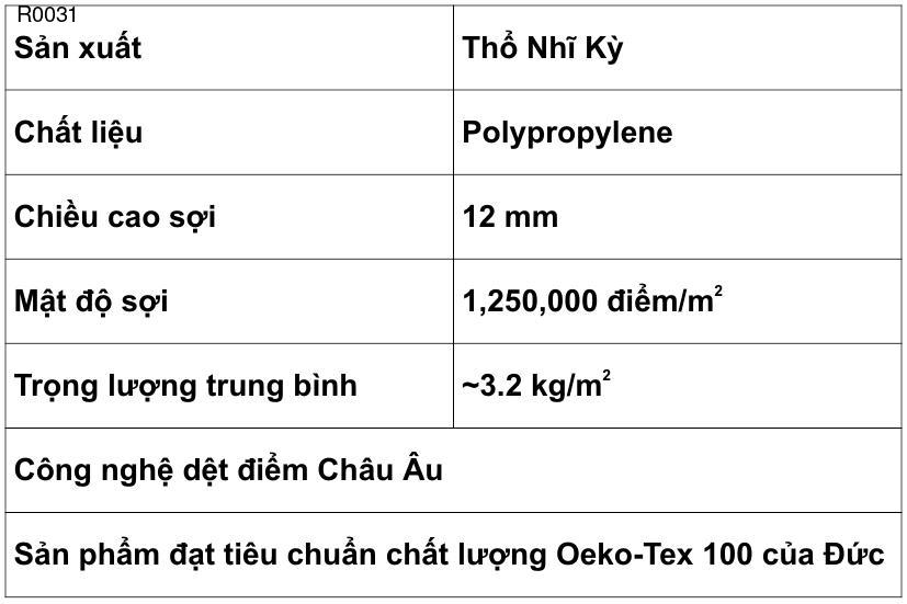 Thảm Sợi Ngắn - R0031