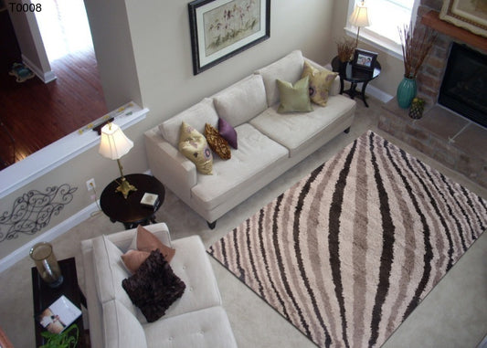 Thảm Lông Xù Họa Tiết Nghệ Thuật - T0008