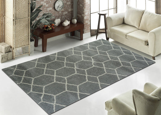 Thảm Lông Xù Kẻ Ô Tổ Ong - T0031