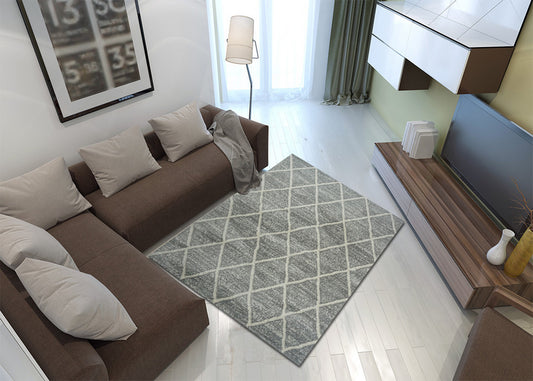 Thảm Lông Dài Kẻ Ô Vuông Chéo - T0033