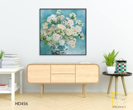Tranh Bình Lọ Hoa Trắng Tinh Khôi - HD456