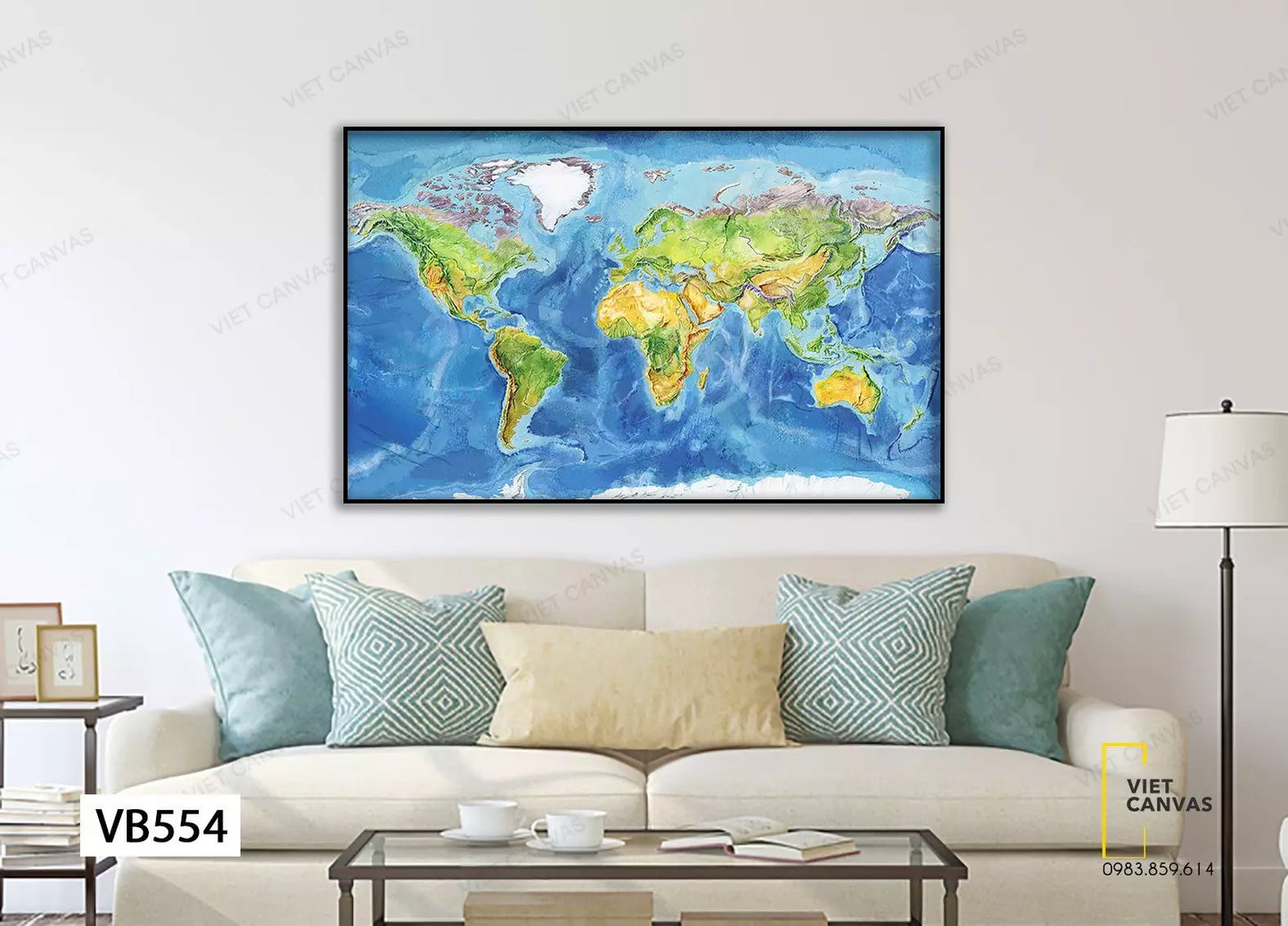 tranh bản đồ thế giới rộng lớn