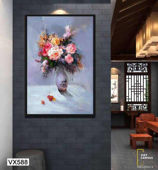 Tranh Bình Hoa Nở Nhẹ Nhàng - VX588