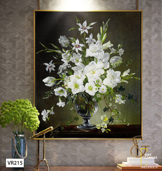 Tranh Bình Hoa Trắng - VR215