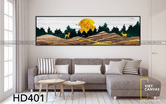 Tranh Bình Minh Trên Cánh Rừng - HD401