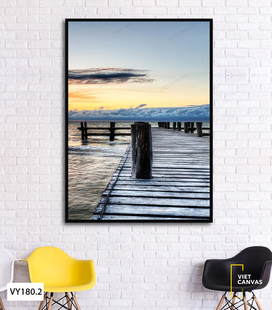 Tranh Cây Cầu Trên Sông Lúc Hoàng Hôn - VY180.2