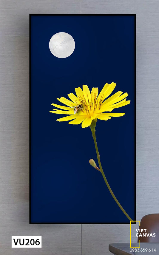 Tranh Cây Hoa Vàng Và Trăng - VU206