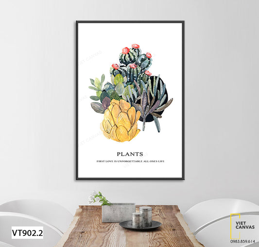 Tranh Cây Sen Đá Và Xương Rồng - VT902.2