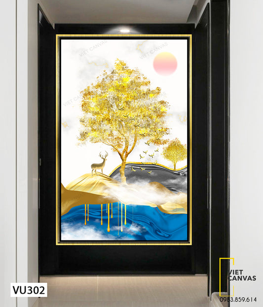 Tranh Cây Và Hươu - VU302