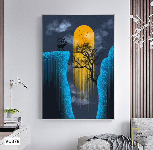 Tranh Cây Và Vách Núi - VU378
