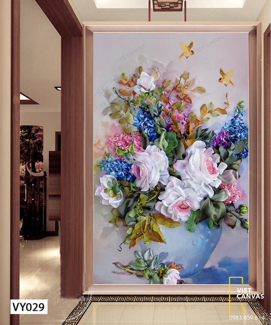 Tranh Chậu Hoa Ngập Tràn Sắc Màu - VY029