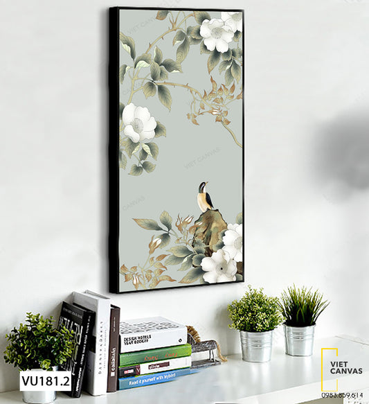 Tranh Chim Đậu Trên Nhành Hoa - VU181.2