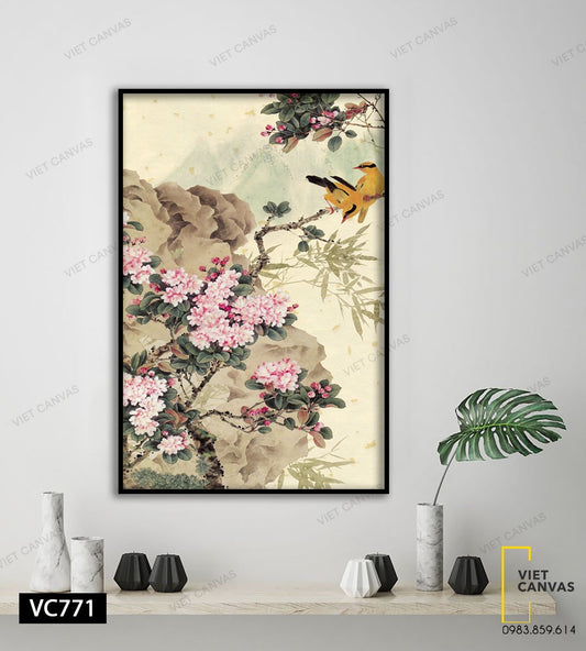 Tran Chim Vàng Anh Trên Cành Hoa - VC771