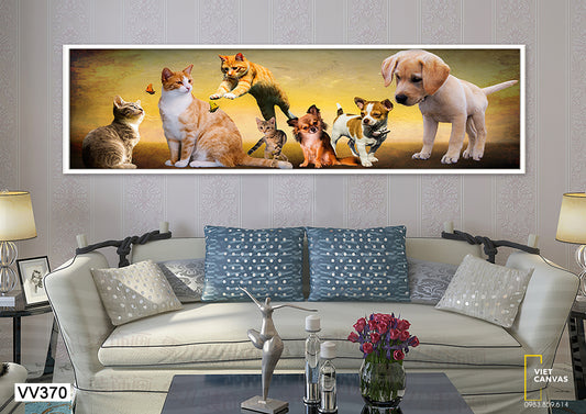 Tranh Chó Và Mèo - VV370