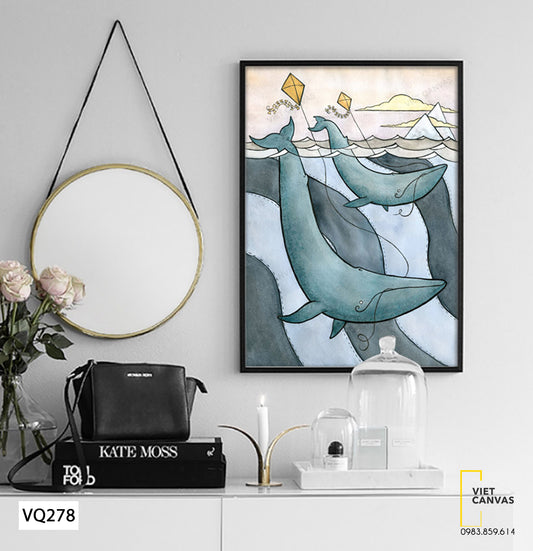 Tranh Chú Cá Voi Và Con Diều - VQ278