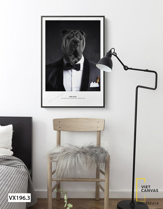 Tranh Chú Chó Diện Vest - VX196.3
