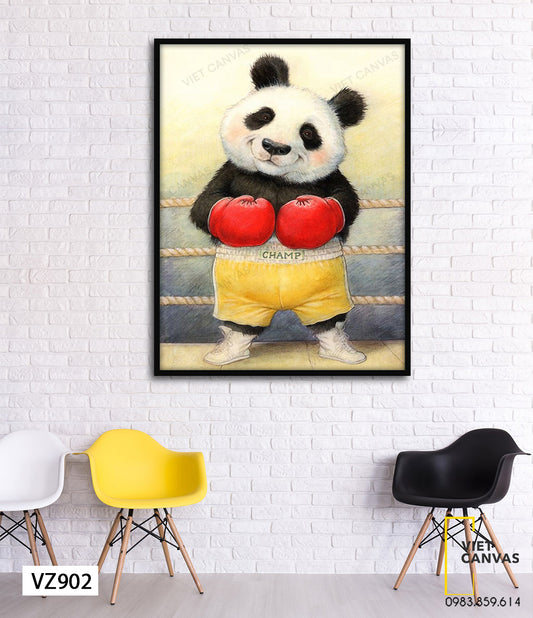 Tranh Chú Gấu Trúc Dễ Thương - VZ902