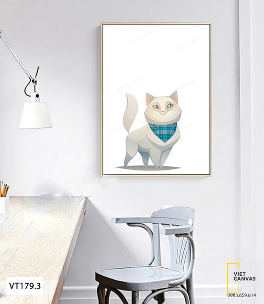 Tranh Chú Mèo Đeo Khăn - VT179.3