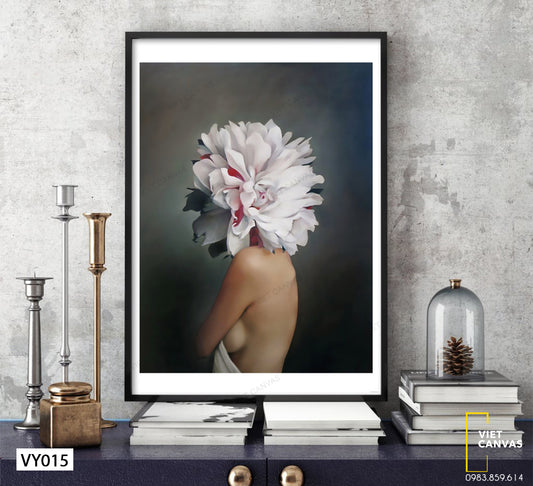 Tranh Cô Gái Bên Đóa Hoa - VY015