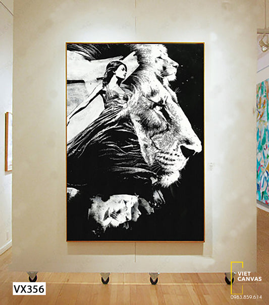 Tranh Cô Gái Bên Sư Tử - VX356