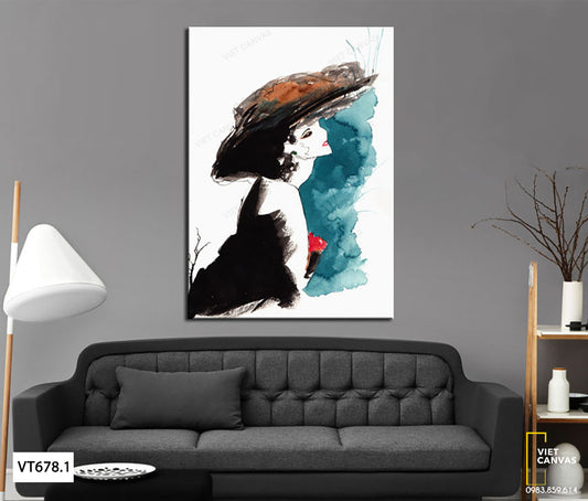 Tranh Cô Gái Đẹp Kiêu Sa - VT678.1