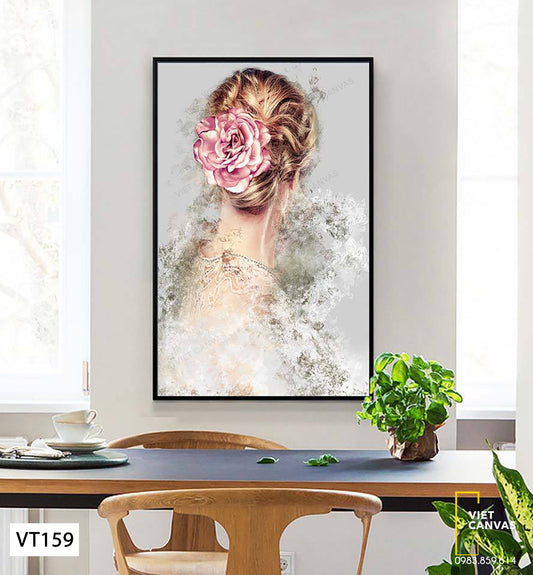 Tranh Cô Gái Và Bông Hoa Cài Tóc - VT159