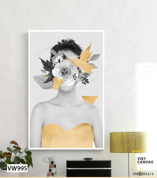 Tranh Cô Gái Và Đóa Hoa - VW995