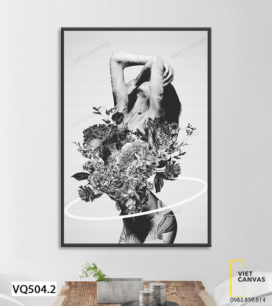 Tranh Cô Gái Và Hoa - VQ504.2