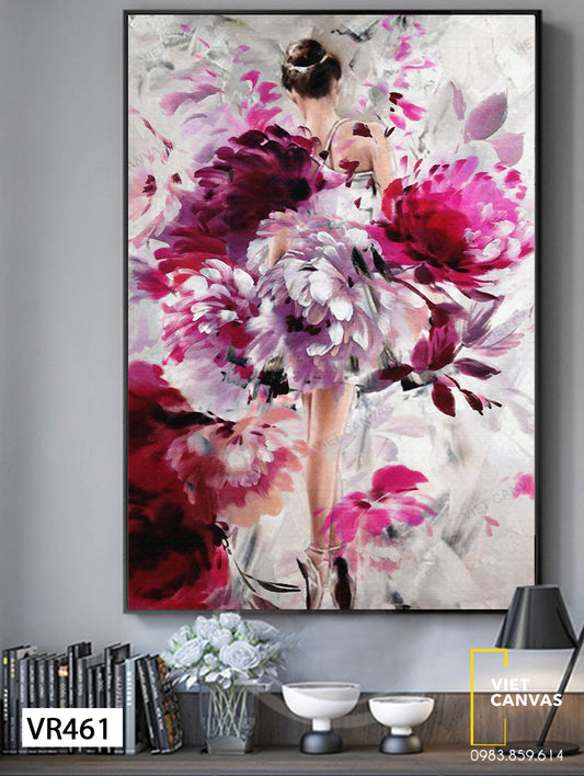 Tranh Cô Gái Và Hoa - VR461