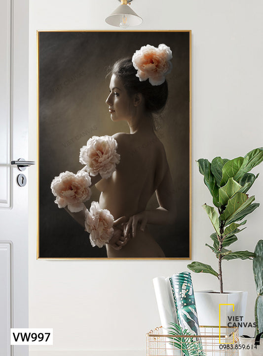 Tranh Cô Gái Và Hoa - VW997