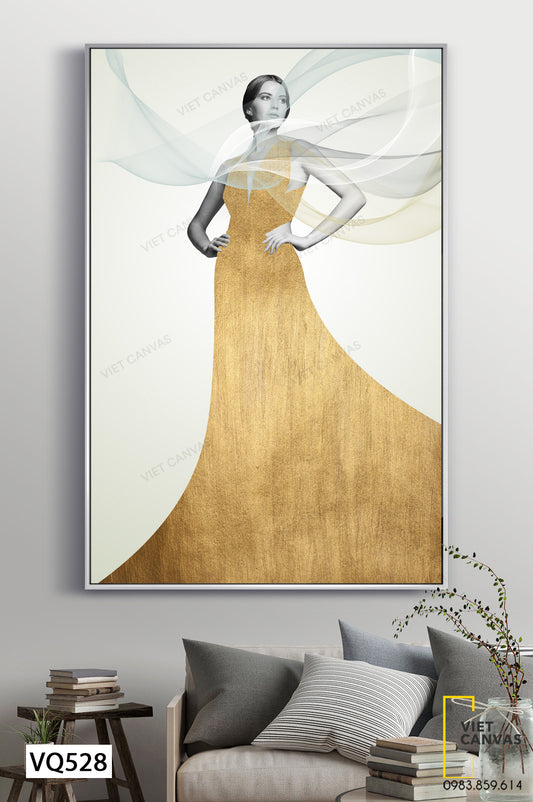 Tranh Cô Gái Và Vải Lụa - VQ528