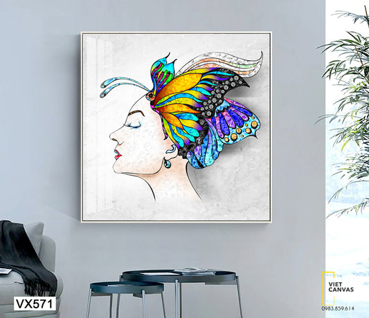 Tranh Cô Gái Với Cánh Bướm - VX571