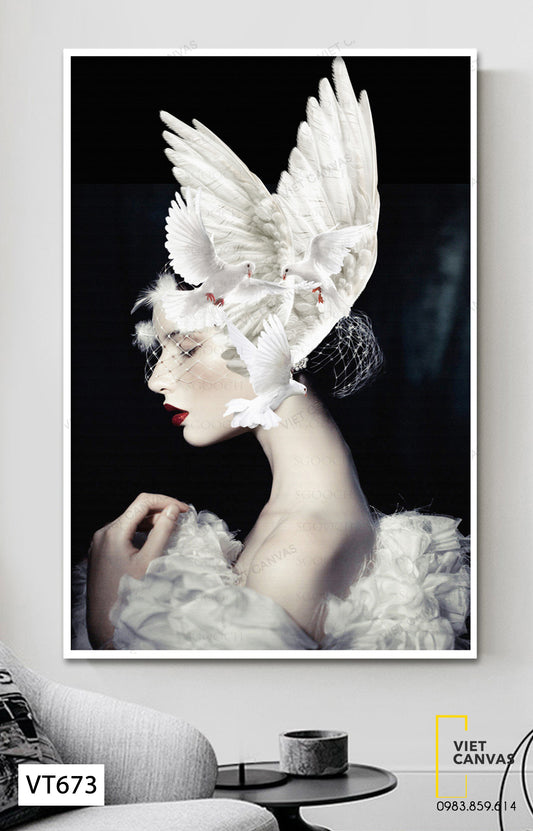 Tranh Cô Gái Xinh Đẹp Bí Ẩn - VT673