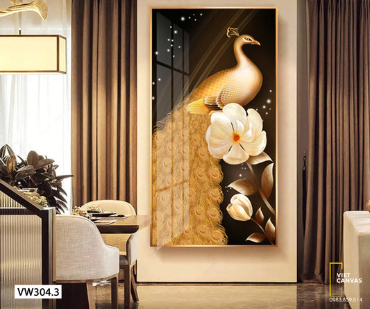 Tranh Công Và Bông Hoa - VW304.3