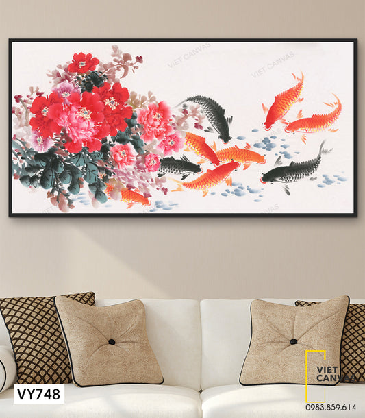 Tranh Đàn Cá Chép Bơi Lội - VY748