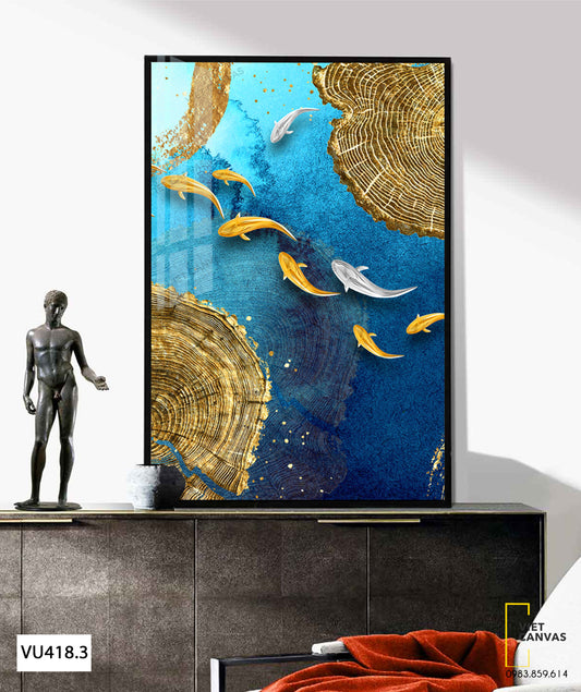 Tranh Đàn Cá Và Vân Gỗ - VU418.3