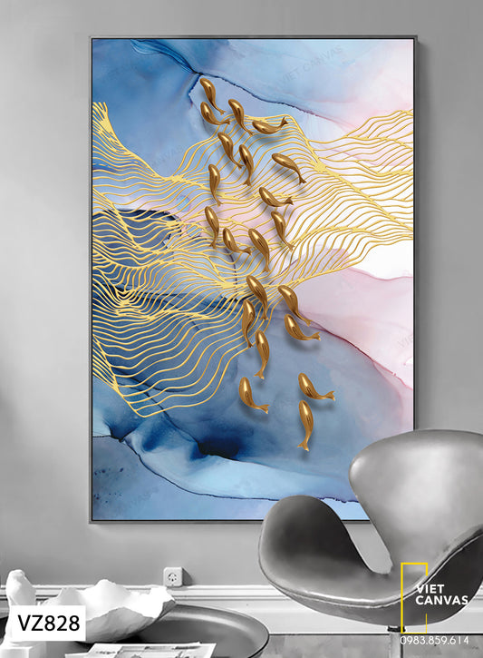 Tranh Cá Vàng Bơi Lội - VZ828
