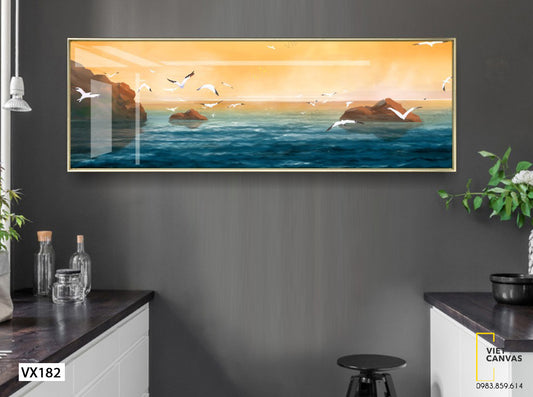Tranh Đàn Chim Lượn Trên Biển - VX182