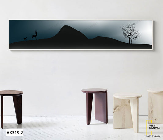 Tranh Đôi Hươu Trên Ngọn Đồi - VX319.2