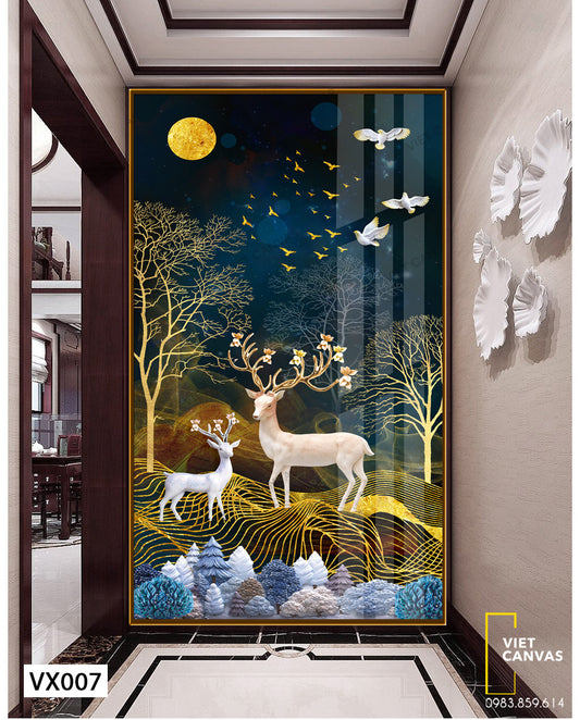 Tranh Đôi Nai Trong Rừng - VX007