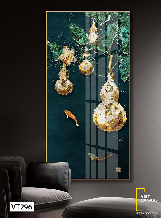 Tranh Giàn Bầu Và Hồ Cá - VT296