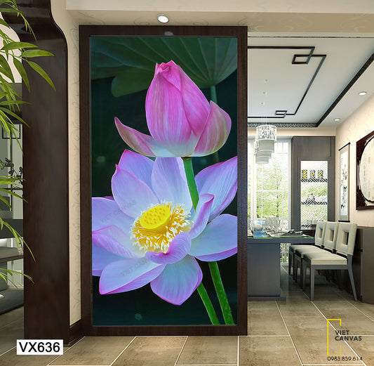 Tranh Hai Bông Sen - VX636