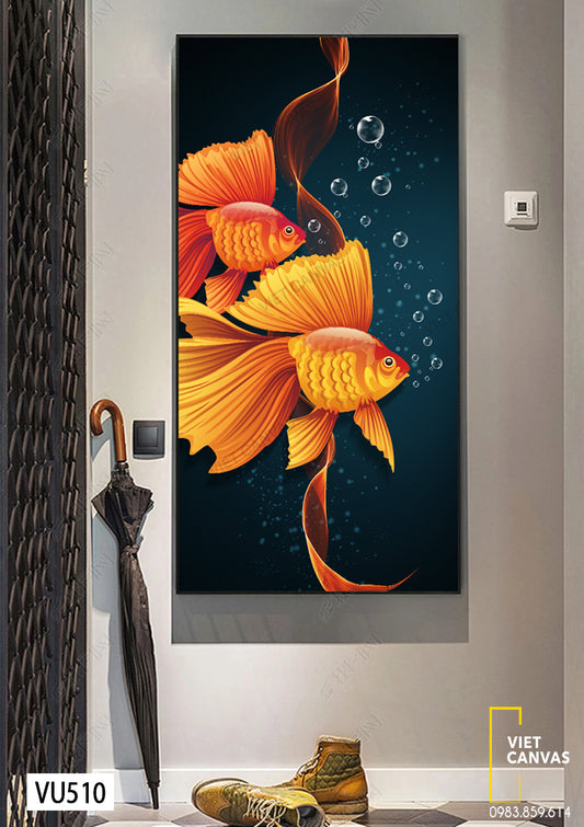 Tranh Hai Chú Cá Vàng - VU510
