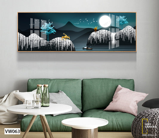 Tranh Hồ Nước Giữa Rừng Tuyệt Đẹp - VW063