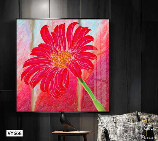 Tranh Hoa Đỏ Rực Rỡ - VY668