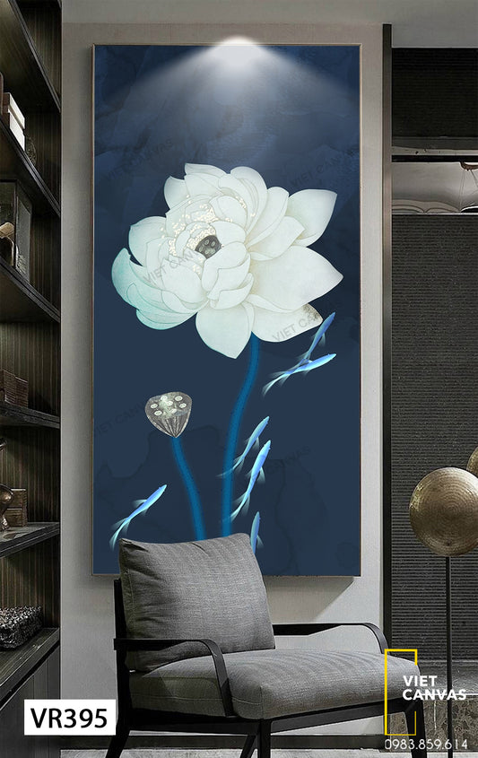 Tranh Hoa Sen Trắng - VR395