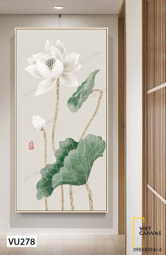 Tranh Hoa Sen Trắng - VU278