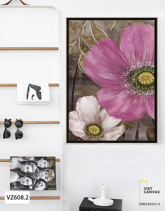 Tranh Hoa Sắc Tím Trắng Đẹp - VZ608.2
