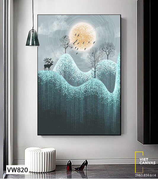 Tranh Hươu Bên Ngọn Đồi - VW820