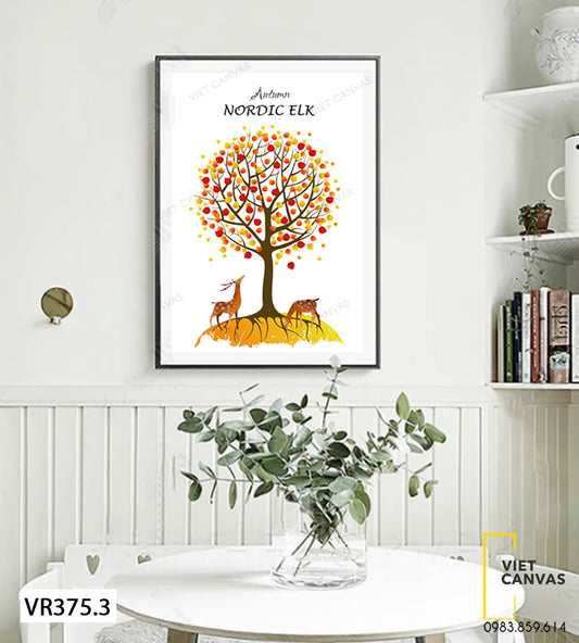 Tranh Hươu Dưới Tán Cây - VR375.3